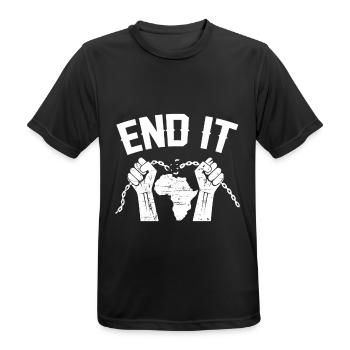 BANTU édition - T-shirt respirant Homme - noir - Devant - AI Model Male 178 light (178cm)