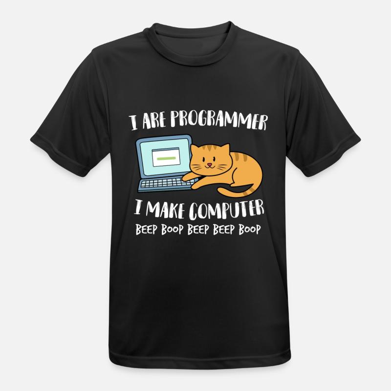 I Are Programmer Computer Lustige Katze Beep Boop - Männer T-Shirt atmungsaktiv - Schwarz
