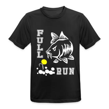 FULLRUN carp angler carp carp fishing gift - Men's Breathable T-Shirt - black - Front - AI Model Male 178 light (178cm)
