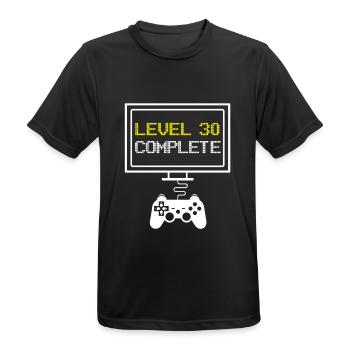 Niveau 30 complet - Gamer 30 cadeau d'anniversaire - T-shirt respirant Homme - noir - Devant - AI Model Male 178 light (178cm)