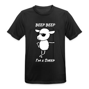 Sheep Beep Beep I ma Sheep Sunglasses Cool - Men's Breathable T-Shirt - black - Front - AI Model Male 178 light (178cm)