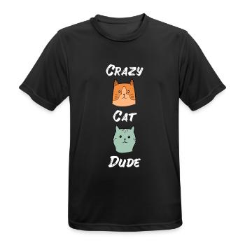 Crazy Cat Type Cat lover Cat Meow - Men's Breathable T-Shirt - black - Front - AI Model Male 178 light (178cm)