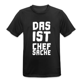 Chefsache - Chef Sache Cooler Spruch Boss Lustig - Männer T-Shirt atmungsaktiv - Schwarz - Vorne - AI Model Male 178 light (178cm)