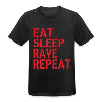 Eat Rave Sleep - Männer T-Shirt atmungsaktiv - Schwarz - Vorne - AI Model Male 178 light (178cm)