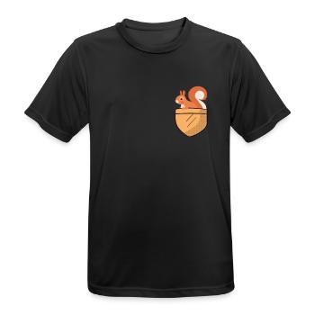 Écureuil poche thoracique - T-shirt respirant Homme - noir - Devant - AI Model Male 178 light (178cm)