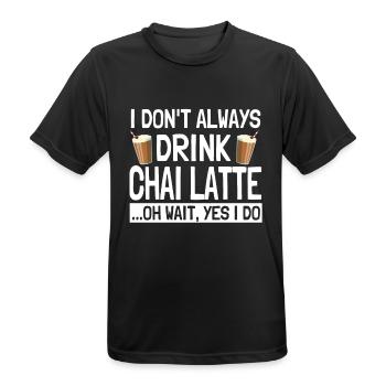 Chai Latte Dire Inde Thé Chai épicé - T-shirt respirant Homme - noir - Devant - AI Model Male 178 light (178cm)