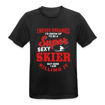 Idée cadeau de skieurs amusants - T-shirt respirant Homme - noir - Devant - AI Model Male 178 light (178cm)