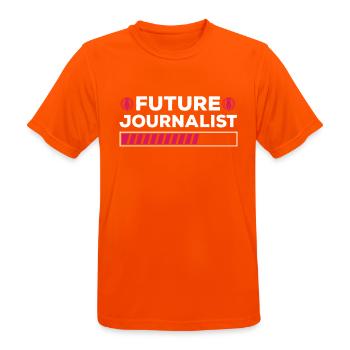 Future Journalist Shirt Media Journalism - T-shirt respirant Homme - orange néon - Devant - AI Model Male 185 dark (185cm)