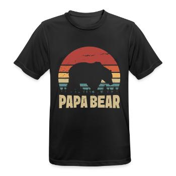 Papa Bear Retro - Men's Breathable T-Shirt - black - Front - AI Model Male 178 light (178cm)