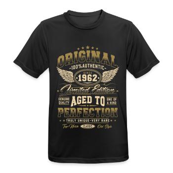 Original 1962 Vintage Born Birthday Gift - Men's Breathable T-Shirt - black - Front - AI Model Male 178 light (178cm)