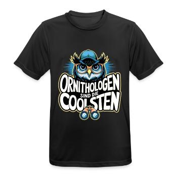 Ornithologen sind die Coolsten lustige Eule - Männer T-Shirt atmungsaktiv - Schwarz - Vorne - AI Model Male 178 light (178cm)