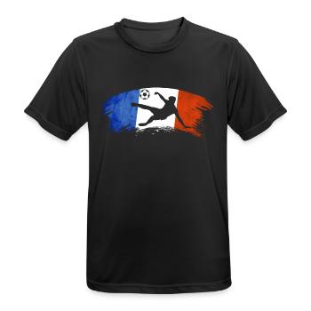 Fußball Frankreich blau weiß weiß fußball - Männer T-Shirt atmungsaktiv - Schwarz - Vorne - AI Model Male 178 light (178cm)