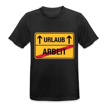 Arbeit – Urlaub (dh) Endlich Urlaub - Männer T-Shirt atmungsaktiv - Schwarz - Vorne - AI Model Male 178 light (178cm)