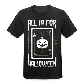 All in for Halloween - Card Players - Men's Breathable T-Shirt - black - Front - AI Model Male 178 light (178cm)