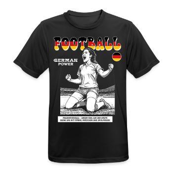 Deutscher Frauenfußball Shirt: Technik mit Herz - Männer T-Shirt atmungsaktiv - Schwarz - Vorne - AI Model Male 178 light (178cm)