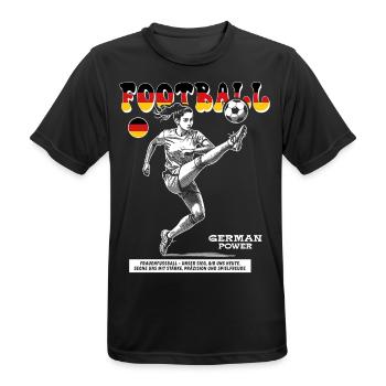 Germany Fußballerin Shirt: Spektakulärer Pass - Männer T-Shirt atmungsaktiv - Schwarz - Vorne - AI Model Male 178 light (178cm)