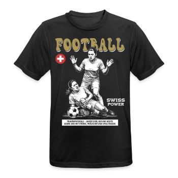Einsatz pur: Frauenfußball Shirt CH - Männer T-Shirt atmungsaktiv - Schwarz - Vorne - AI Model Male 178 light (178cm)