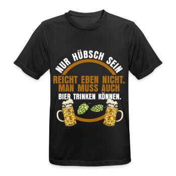 Bier Saufspruch Alkohol Lustiger Spruch - Männer T-Shirt atmungsaktiv - Schwarz - Vorne - AI Model Male 178 light (178cm)