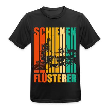 Lokführer Eisenbahn Dampflok Modelleisenbahn - Männer T-Shirt atmungsaktiv - Schwarz - Vorne - AI Model Male 178 light (178cm)