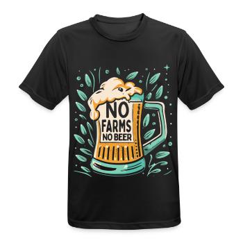 Pas de fermes Pas de producteurs de bière Démo Protestation Agriculteur - T-shirt respirant Homme - noir - Devant - AI Model Male 178 light (178cm)