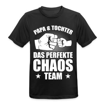 Papa Tochter das perfekte Chaos Team - Männer T-Shirt atmungsaktiv - Schwarz - Vorne - AI Model Male 178 light (178cm)