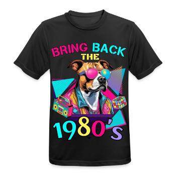 80er Jahre Outfit Kostüm Staffordshire Terrier - Männer T-Shirt atmungsaktiv - Schwarz - Vorne - AI Model Male 178 light (178cm)