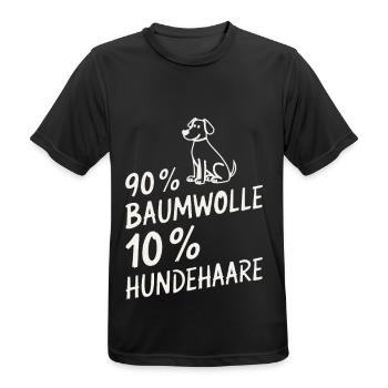 90 % Baumwolle 10 % Hundehaare – Lustiger Spruch - Männer T-Shirt atmungsaktiv - Schwarz - Vorne - AI Model Male 178 light (178cm)
