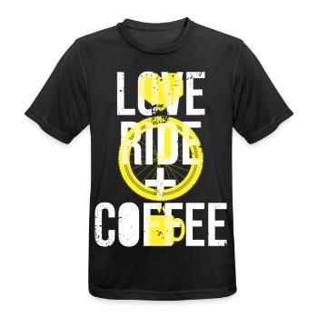 Love Ride Coffee Graphic Design Cycling Enthusiasts - Men's Breathable T-Shirt - black - Front - AI Model Male 178 light (178cm)