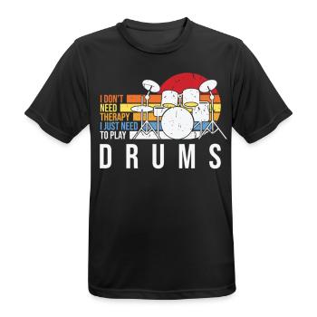 Lustige Geschenkidee für Trommler Musiker - Männer T-Shirt atmungsaktiv - Schwarz - Vorne - AI Model Male 178 light (178cm)