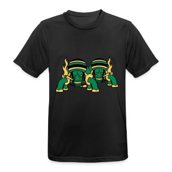 2 freunde team paar kiffer kiffen hanf w - Männer T-Shirt atmungsaktiv - Schwarz - Vorne - AI Model Male 178 light (178cm)