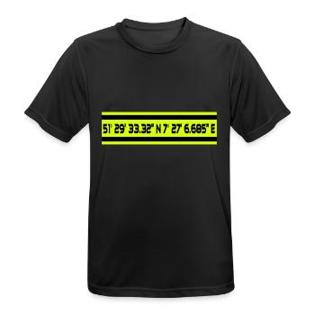 Wstfln Stadion Dortmund Koordinaten - Männer T-Shirt atmungsaktiv - Schwarz - Vorne - AI Model Male 178 light (178cm)