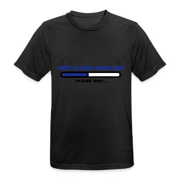 installing muscles 2 - T-shirt respirant Homme - noir - Devant - AI Model Male 178 light (178cm)