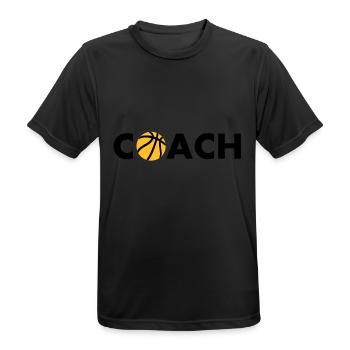 basketball Trainer Coach - Männer T-Shirt atmungsaktiv - Schwarz - Vorne - AI Model Male 178 light (178cm)