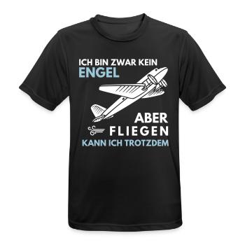 Fliegen kann ich trotzdem - Männer T-Shirt atmungsaktiv - Schwarz - Vorne - AI Model Male 178 light (178cm)