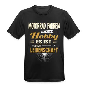 Biker Motorradfahrer motorrad leidenschaft - Männer T-Shirt atmungsaktiv - Schwarz - Vorne - AI Model Male 178 light (178cm)