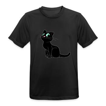 chat - T-shirt respirant Homme - noir - Devant - AI Model Male 178 light (178cm)