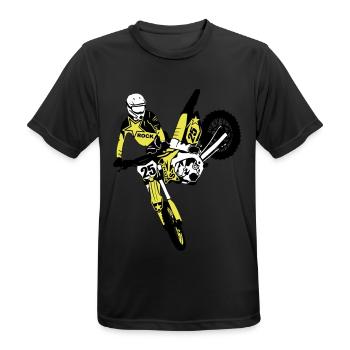 Moto Cross - motocross - T-shirt respirant Homme - noir - Devant - AI Model Male 178 light (178cm)