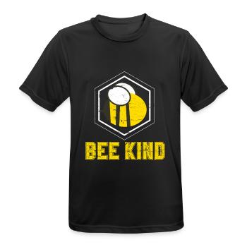 Sei Nett - Biene Geschenk - Männer T-Shirt atmungsaktiv - Schwarz - Vorne - AI Model Male 178 light (178cm)