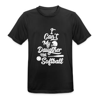 Funny I Can't My Daughter Has Softball Design Gift - Männer T-Shirt atmungsaktiv - Schwarz - Vorne - AI Model Male 178 light (178cm)