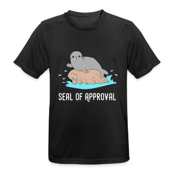 Seerobbe Daumen Hoch Meerestier Seelöwe Lustig - Männer T-Shirt atmungsaktiv - Schwarz - Vorne - AI Model Male 178 light (178cm)