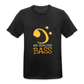 Bassschlüssel Wir brauchen Bass - Männer T-Shirt atmungsaktiv - Schwarz - Vorne - AI Model Male 178 light (178cm)