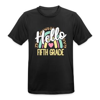 Hello Fifth Grade Teacher Back to School Rainbow - Men's Breathable T-Shirt - black - Front - AI Model Male 178 light (178cm)