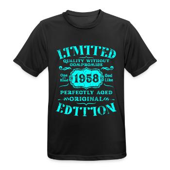 Birthday 1958 Limited Edition Gift Used Cool - Men's Breathable T-Shirt - black - Front - AI Model Male 178 light (178cm)