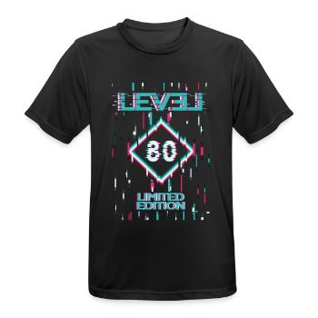 Birthday Level 80 Gaming Limited Edition Gamer - Men's Breathable T-Shirt - black - Front - AI Model Male 178 light (178cm)