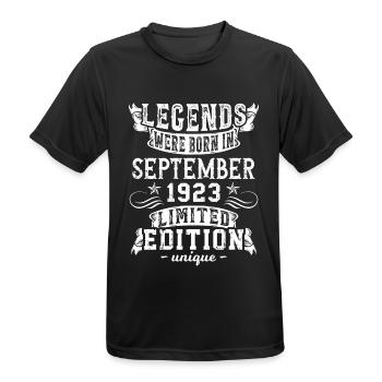 Birthday September 1923 year Limited Edition - Men's Breathable T-Shirt - black - Front - AI Model Male 178 light (178cm)