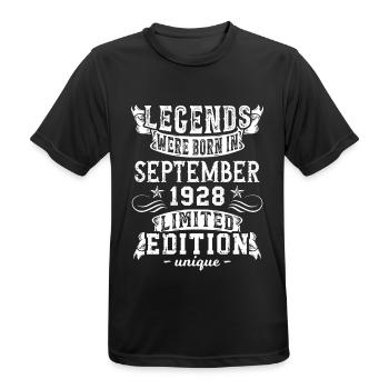 Geburtstag September 1928 Jahr Limited Edition - Männer T-Shirt atmungsaktiv - Schwarz - Vorne - AI Model Male 178 light (178cm)
