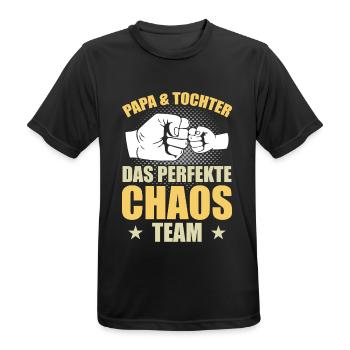 Papa Tochter das perfekte Chaos Team - Männer T-Shirt atmungsaktiv - Schwarz - Vorne - AI Model Male 178 light (178cm)