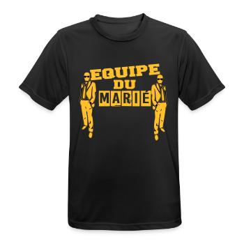 équipe marié 2 - T-shirt respirant Homme - noir - Devant - AI Model Male 178 light (178cm)