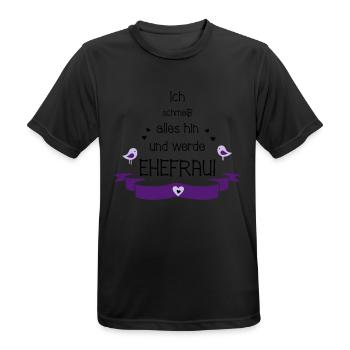Junggesellinnenabschied Hochzeit Ehefrau Geschenk - Männer T-Shirt atmungsaktiv - Schwarz - Vorne - AI Model Male 178 light (178cm)