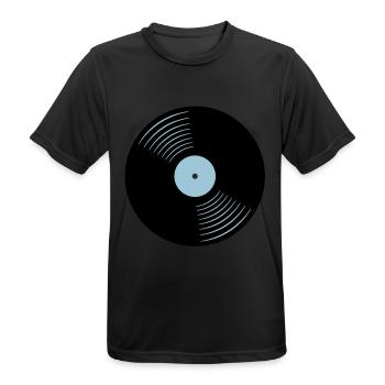 166_schallplatte_2 - Männer T-Shirt atmungsaktiv - Schwarz - Vorne - AI Model Male 178 light (178cm)